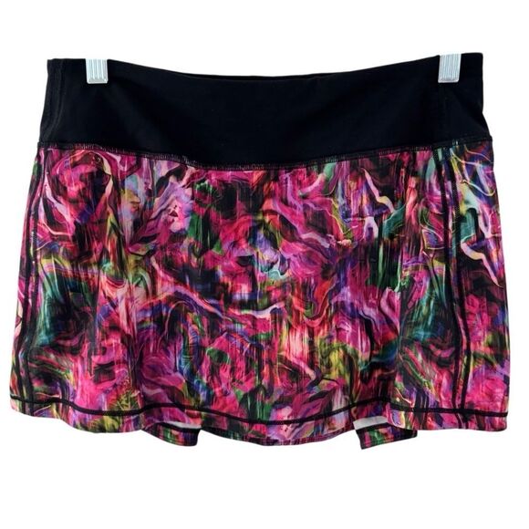 Lululemon Pace Rival Mid Rise Skirt Hyper Flow Pink Multi / Black - Picture 7 of 16